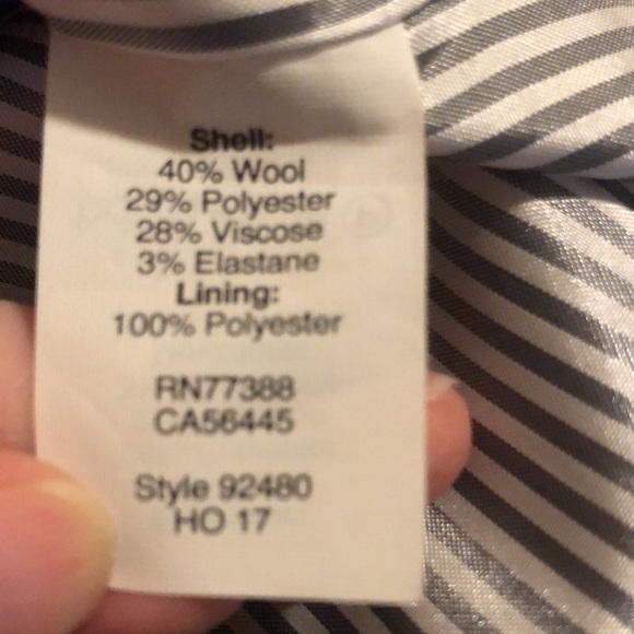 ❤️J. Crew Black Wool Blend Blazer Jacket Metal Buttons Size 0 - Picture 6 of 6